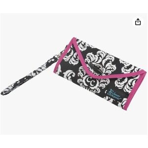 3-Compartment Wallet Clear Travel Reseller Money‎ Organizer Damask Pink